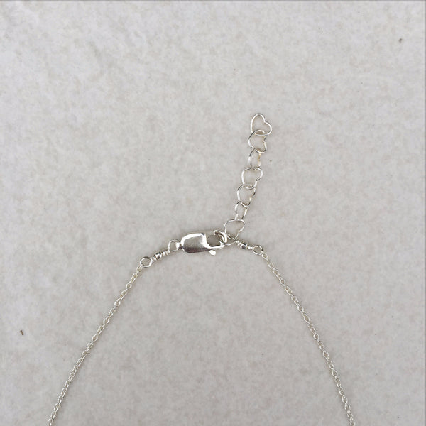 White Round Pearl With Blushed Round Silver Necklace N-14