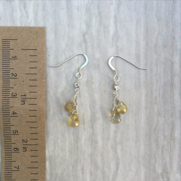 Golden Rutilated Quartz Earrings E-3