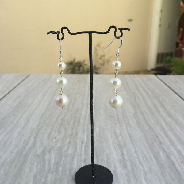 White Pearl Earrings E-9