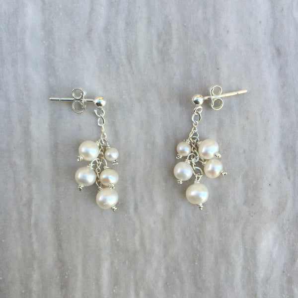 White Pearl Earrings E-10