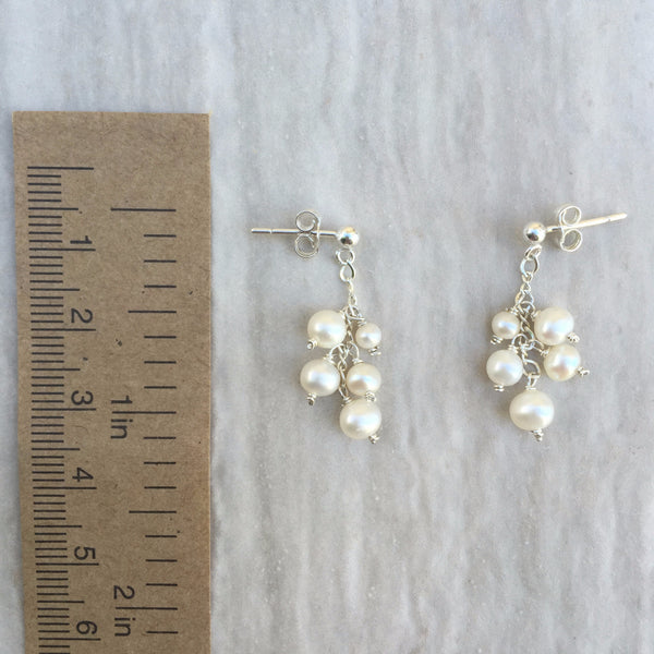 White Pearl Earrings E-10