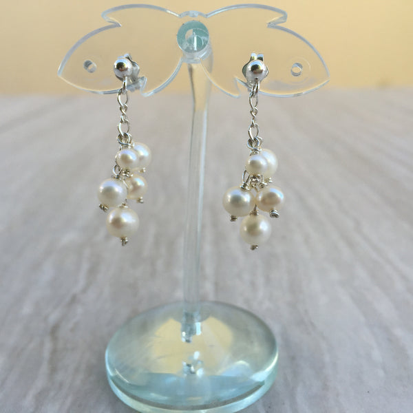 White Pearl Earrings E-10
