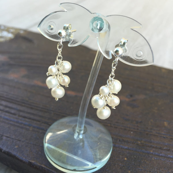 White Pearl Earrings E-10