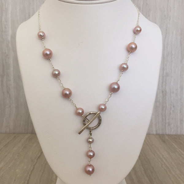 Pink Pearl With Toggle Necklace N-19