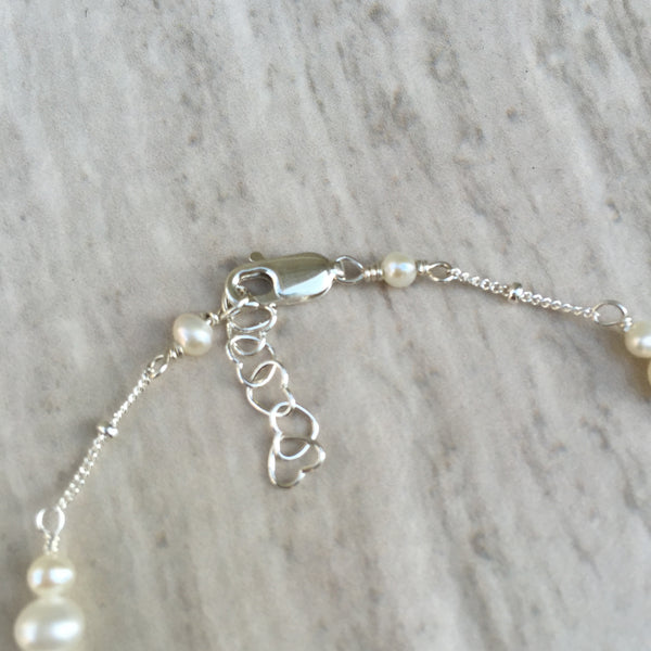 White Pearl Bracelet B-3